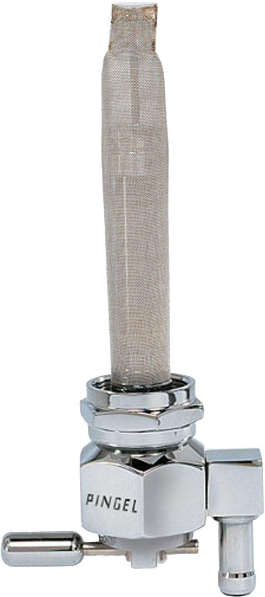 Pingel ENT Power Flo Petcock Chrome 22mm Reserve Barb Down – Universal Fuel System Accessory for V-Twin Motorcycles