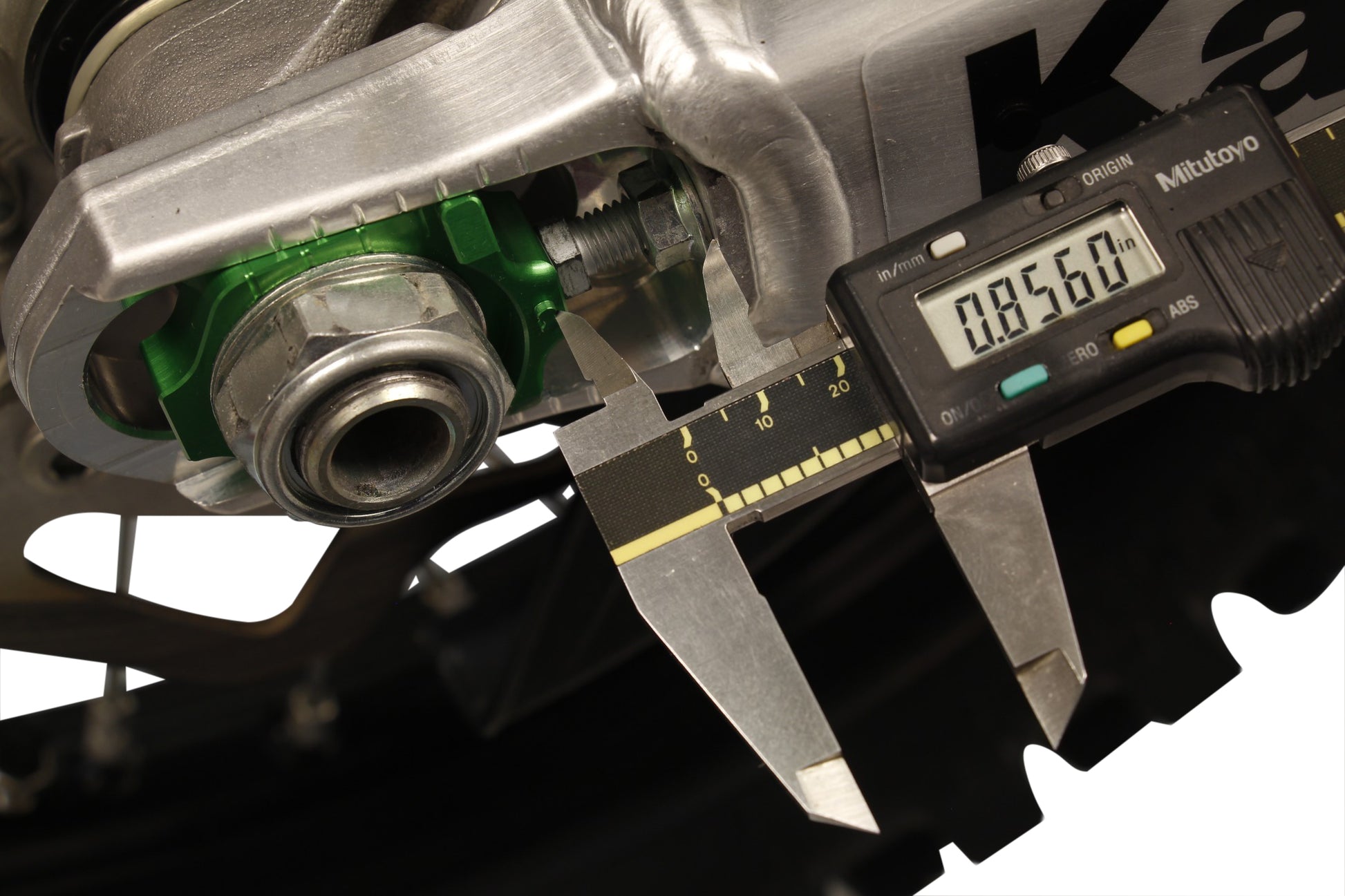 Works Elite Axle Block Kit for Kawasaki KX250F - CNC Machined Aluminum Floating Rear Axle Conversion