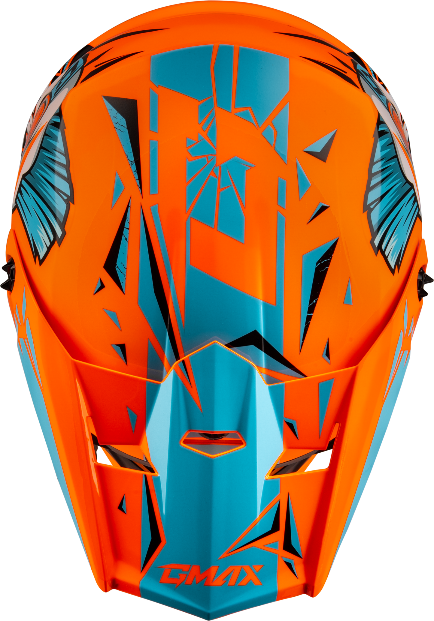 GMAX MX-46Y Youth Large Off-Road Helmet in Hi-Vis Orange/Blue