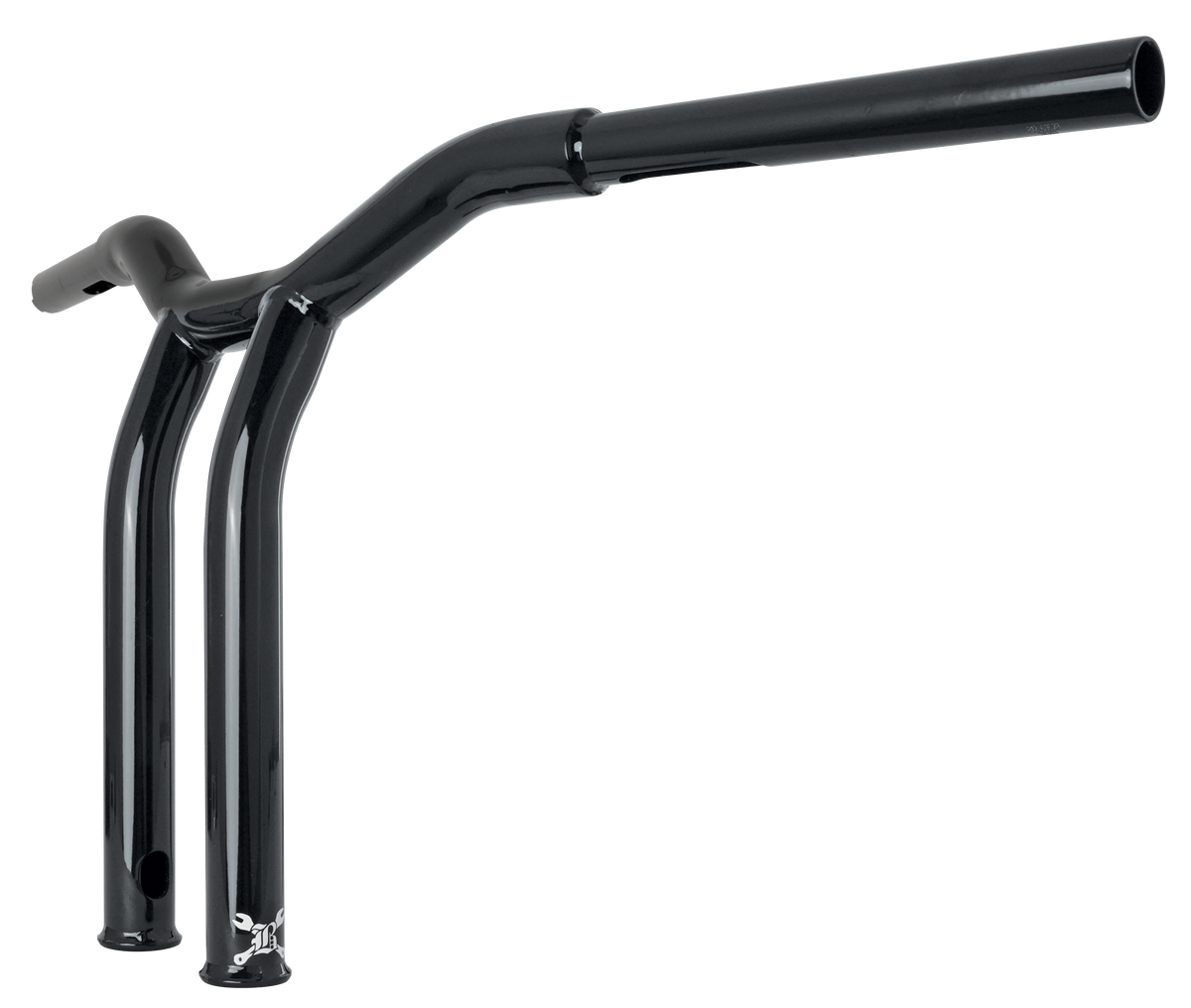Burly Brand Dominator Raked Handlebars 12 Inch Black for Harley Davidson V-Twin Models