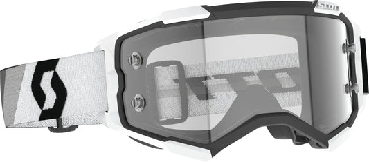 SCOTT Fury Goggle Prem Black/White with Clear Lens – Offroad Eyewear for High-Performance Motocross