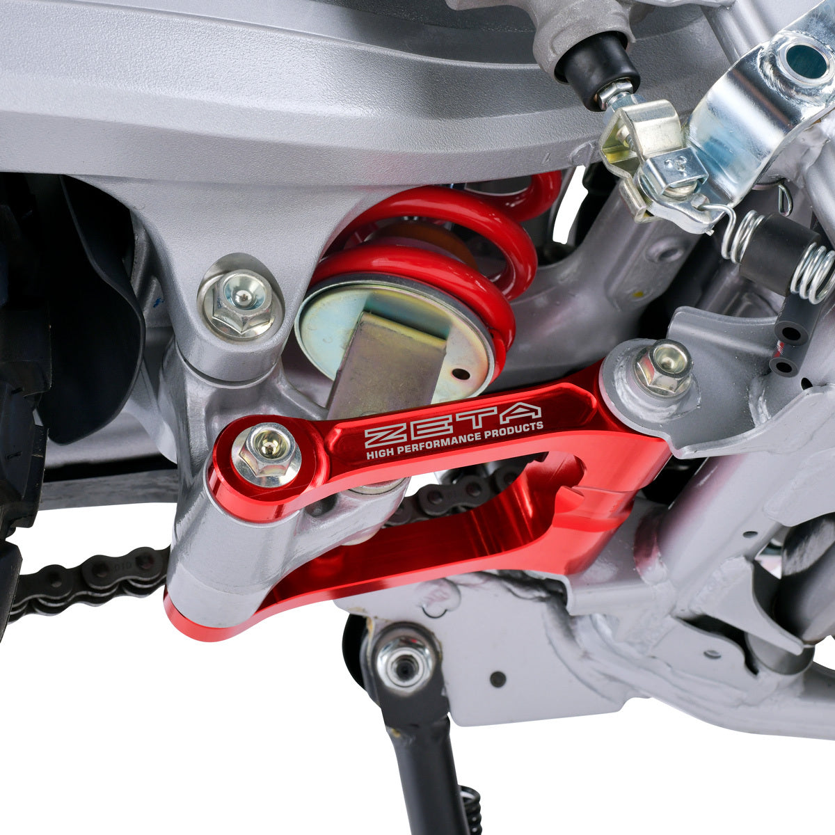 ZETA Lowering Link for Honda CRF Models – Red, Part Number ZE56-05152