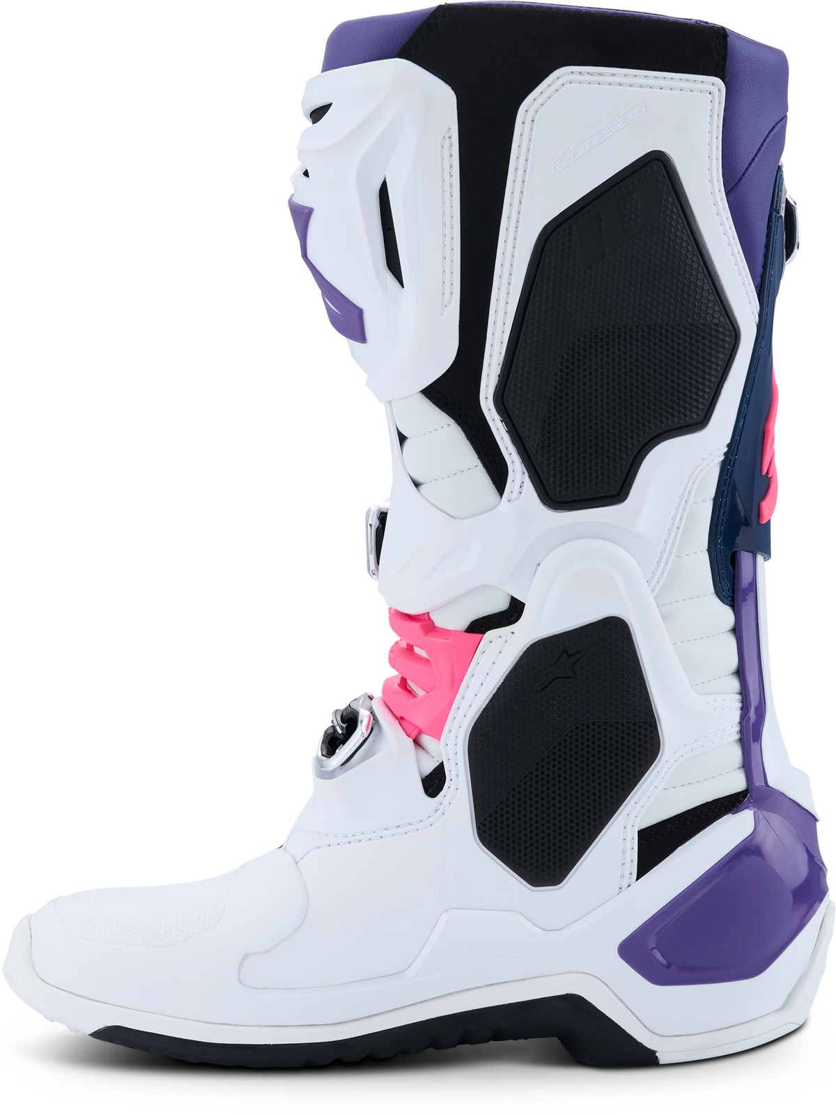 Alpinestars Tech 10 Offroad Boots Size US 13 White, Violet, Navy Blue & Pink Fluo