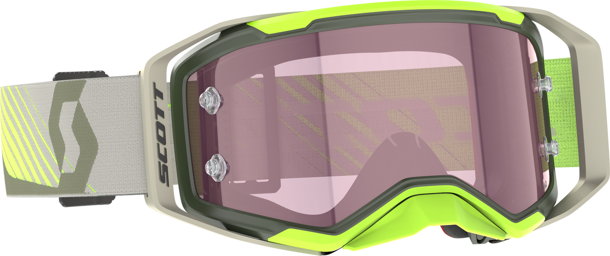 SCOTT Prospect 2.0 AMP Chrome Offroad Motocross Goggles with Rose Lens and NoFog Technology