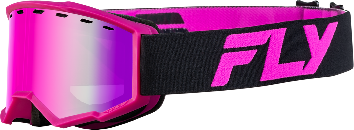 Fly Racing Yth Focus Snow Goggle Black/Pink with Pink Mirror/Rose Lens