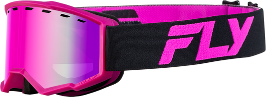 Fly Racing Yth Focus Snow Goggle Black/Pink with Pink Mirror/Rose Lens