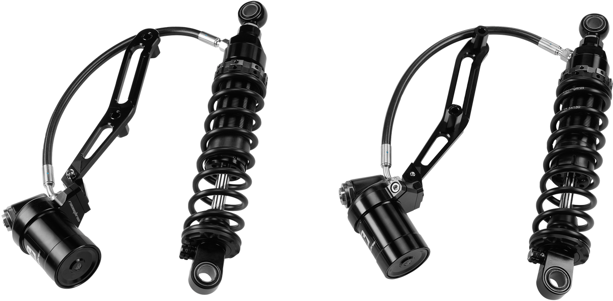 HardDrive RacingBros R0800234-1 Touring Remote Reservoir Rear Shocks for V-Twin Motorcycles