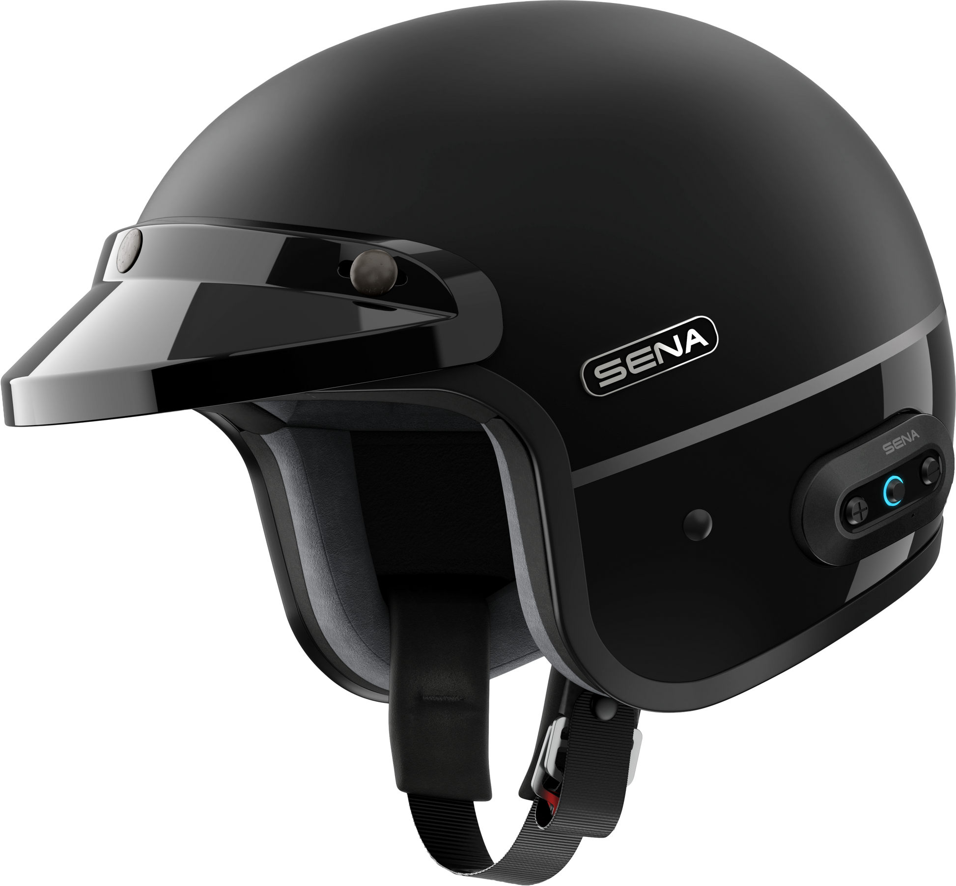 SENA Surge Open Face Helmet with Mesh 2.0 and Bluetooth 5.2 - Matte Black, X-Large
