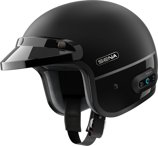 SENA Surge Open-Face Helmet with Mesh 2.0 Technology - Matte Black/Black, Medium