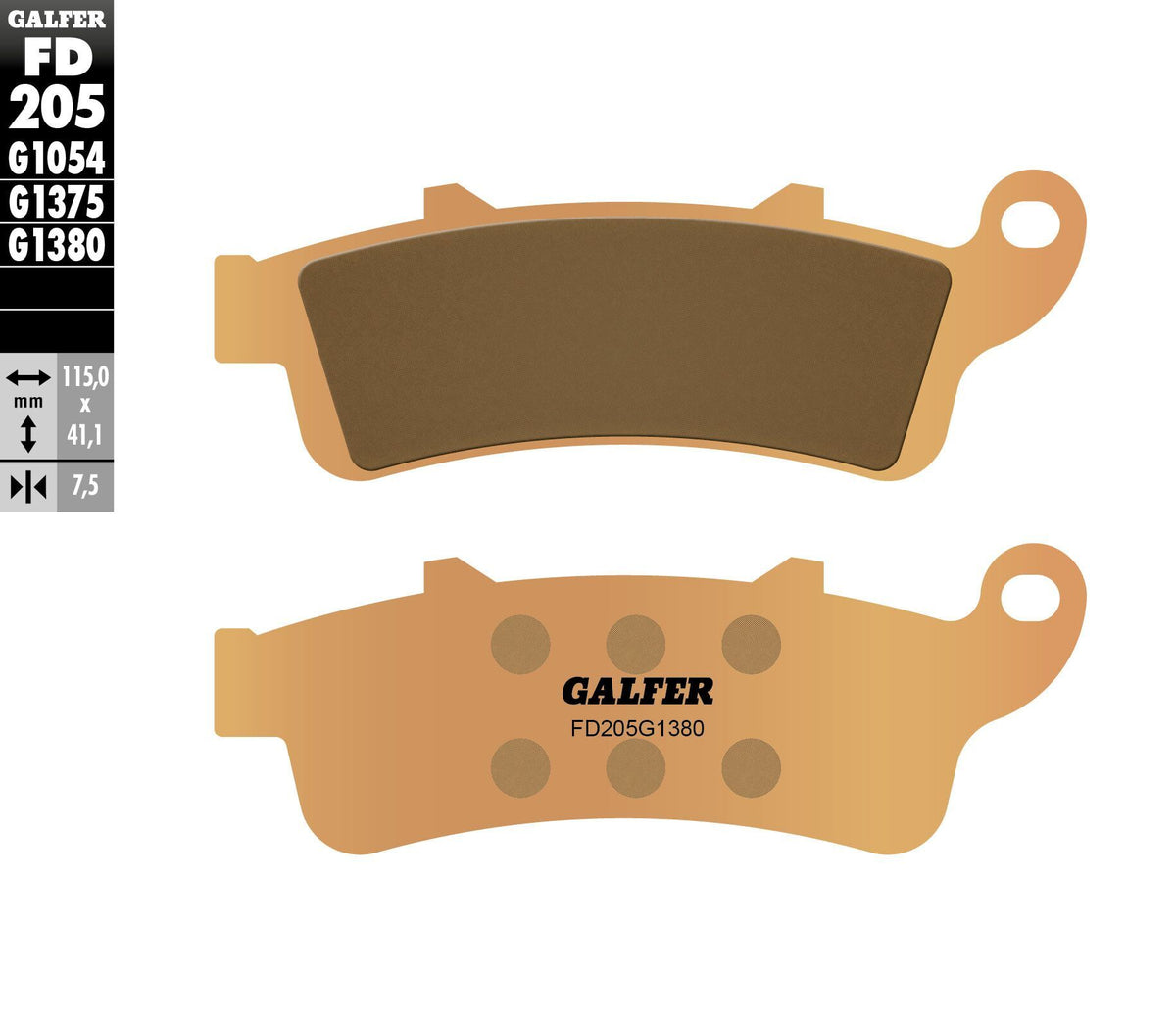 Galfer USA Sintered Brake Pads for Victory and Honda VT1300CSA Models - Part FD205G1380
