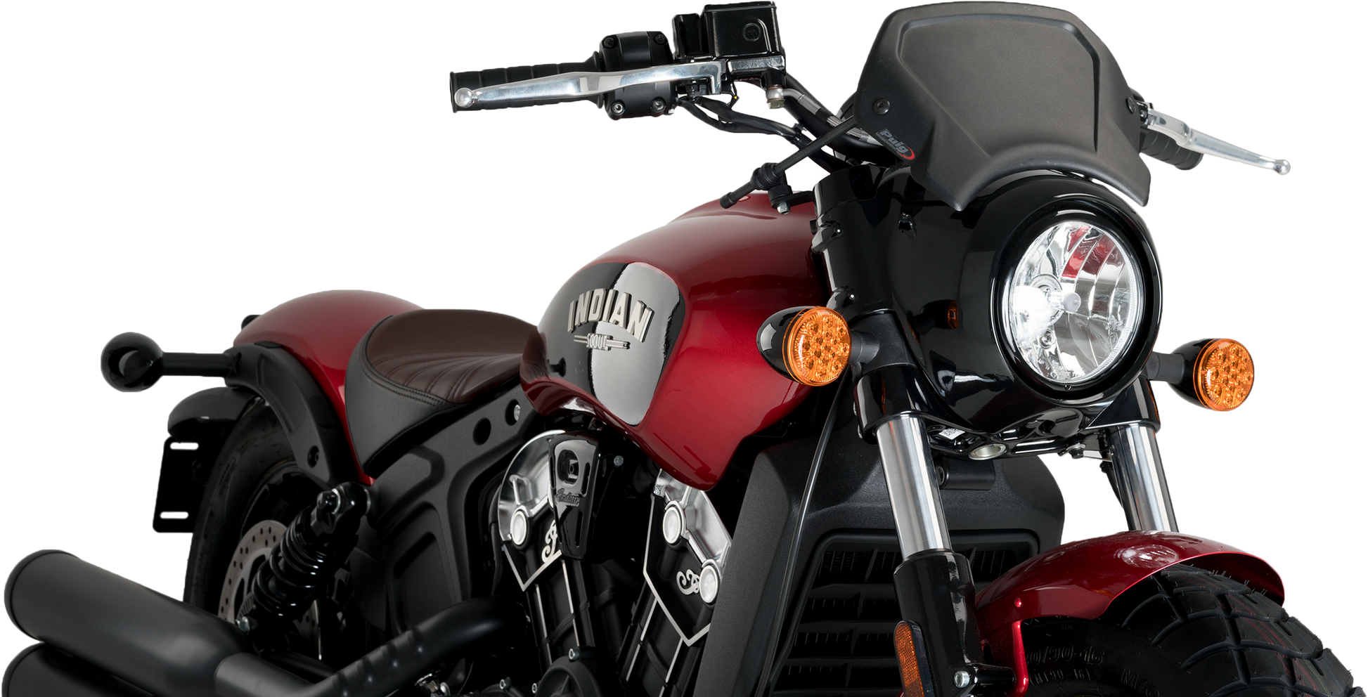 PUIG Aluminum Front Plate for V-Twin Motorcycles - Black, Part Number 3592N