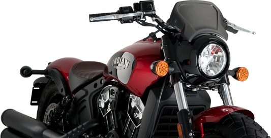 PUIG Aluminum Front Plate for V-Twin Motorcycles - Black, Part Number 3592N