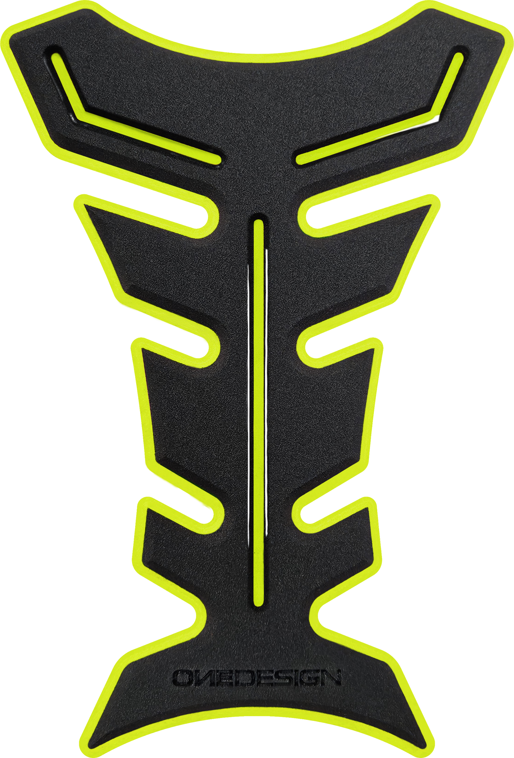 ONE EMBLEMS HDF9Y Black and Yellow Tank Pad for Street Motorcycles