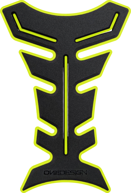 ONE EMBLEMS HDF9Y Black and Yellow Tank Pad for Street Motorcycles