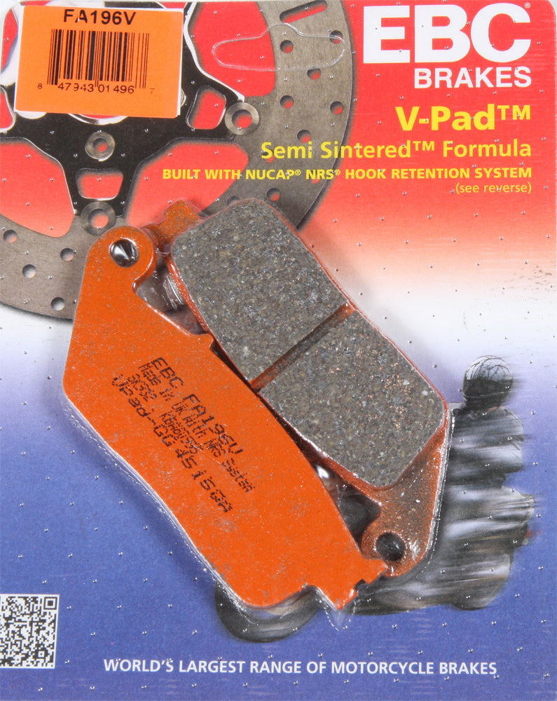 EBC Brakes V Series Semi-Sintered V-Pads for Cruiser and Big Twin Motorcycles