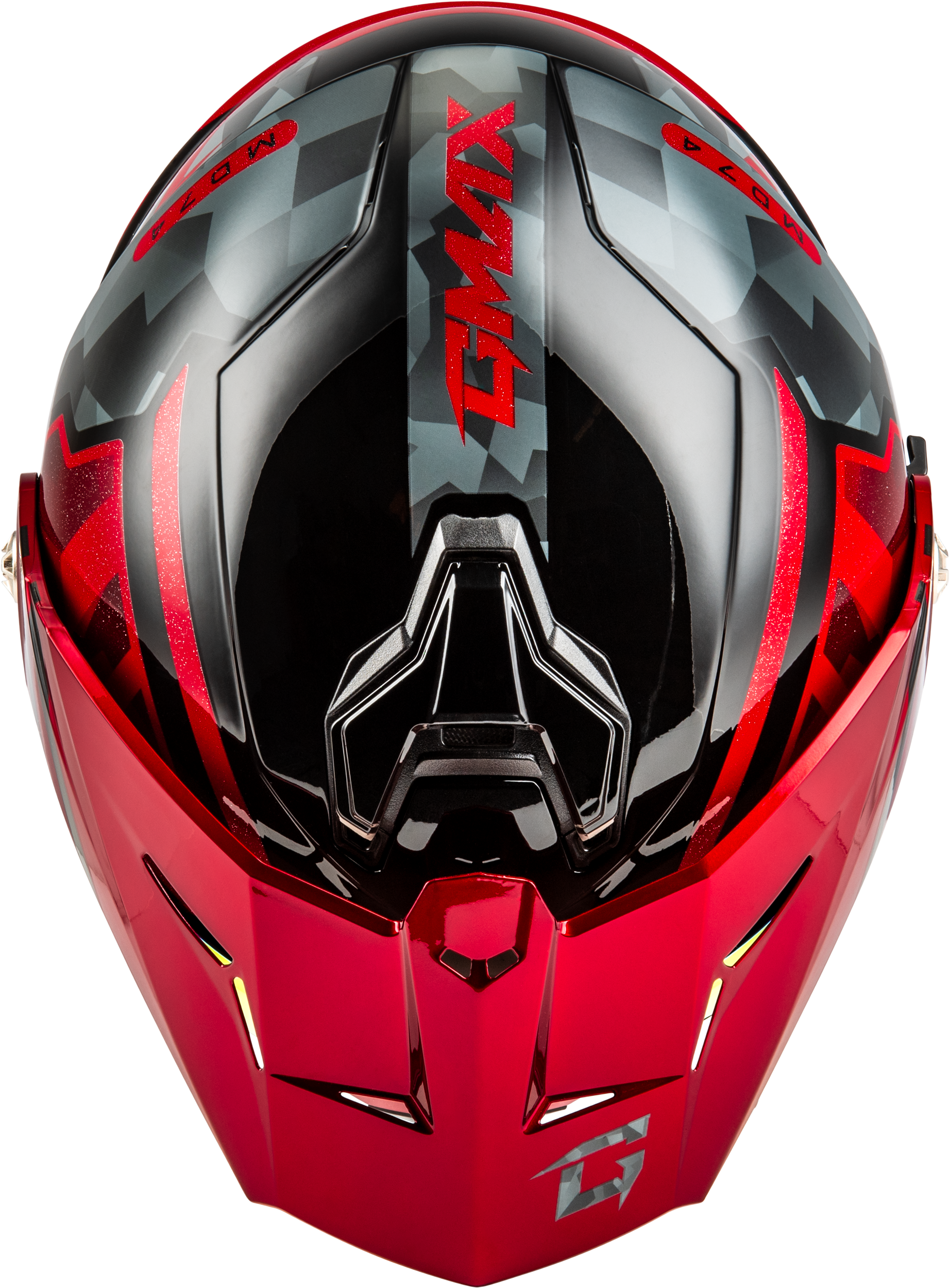 GMAX MD-74 Striker Modular Helmet with Mirror Red Shield - 2X-Large, Black/Grey/Red Metallic