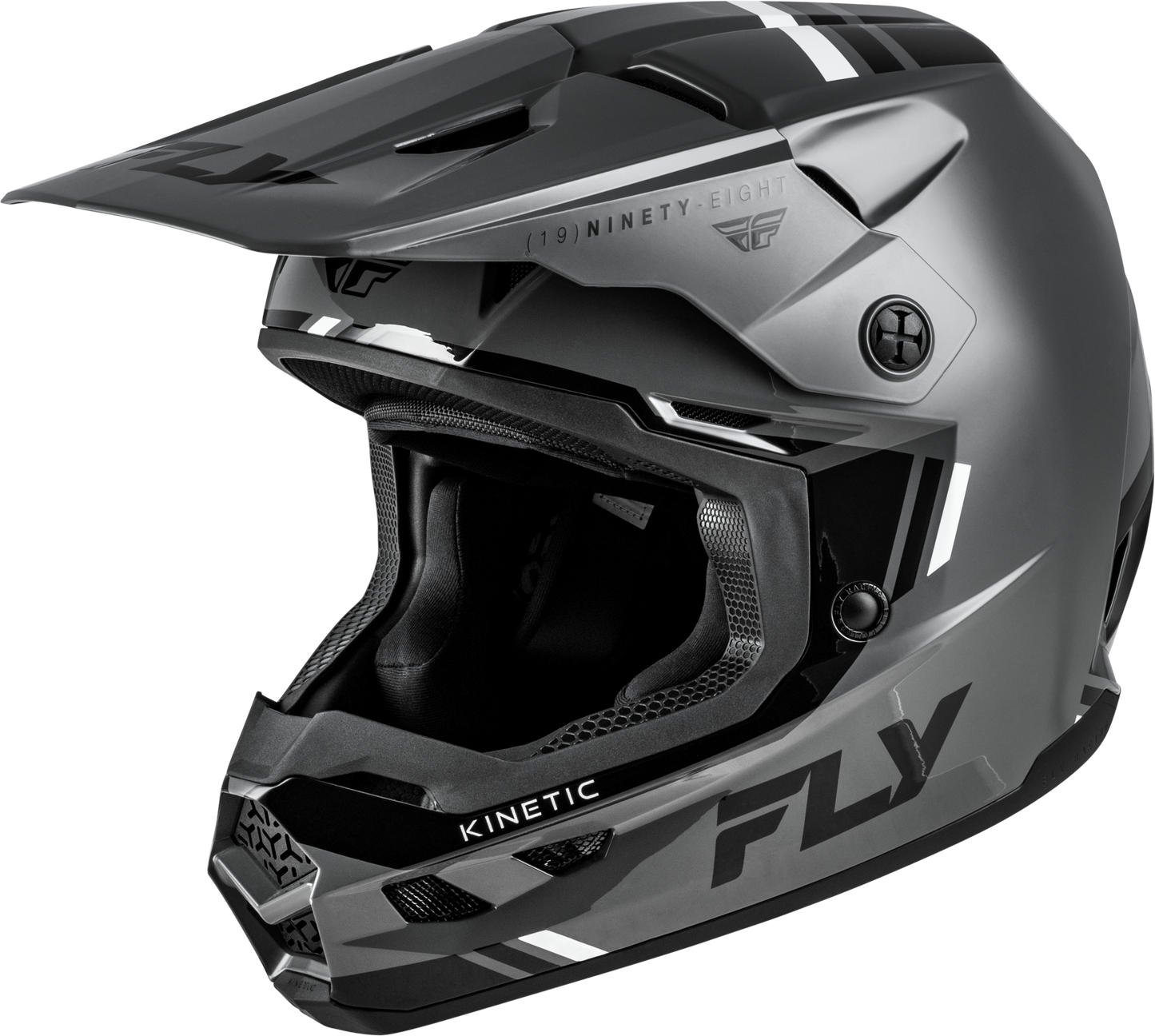 Fly Racing Kinetic Verdict Helmet X-Small Grey/Black/White for Off-Road Riding