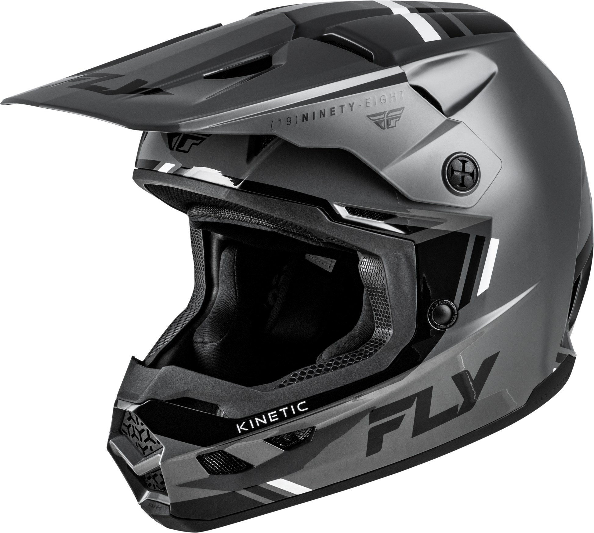 Fly Racing Kinetic Verdict Helmet X-Small Grey/Black/White for Off-Road Riding
