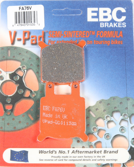 EBC Brakes Fa76V Semi Sintered V Series Brake Pads for V-Twin Motorcycles