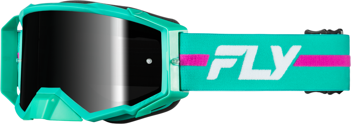 Fly Racing Zone Pro Offroad Goggles Teal/Purple with Black Mirror/Smoke Lens