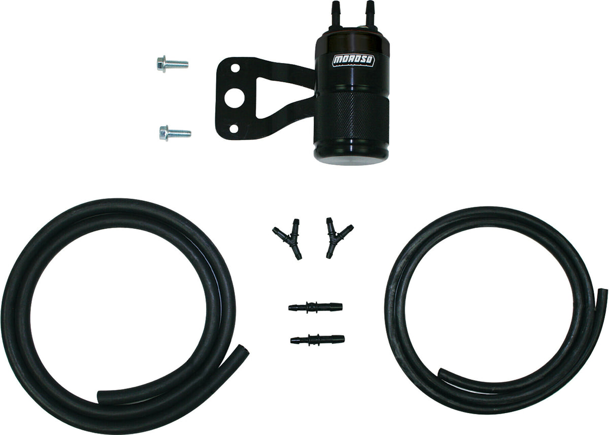Moroso Air Oil Separator for Harley Davidson V-Twin Models – Black, Part No. 85723