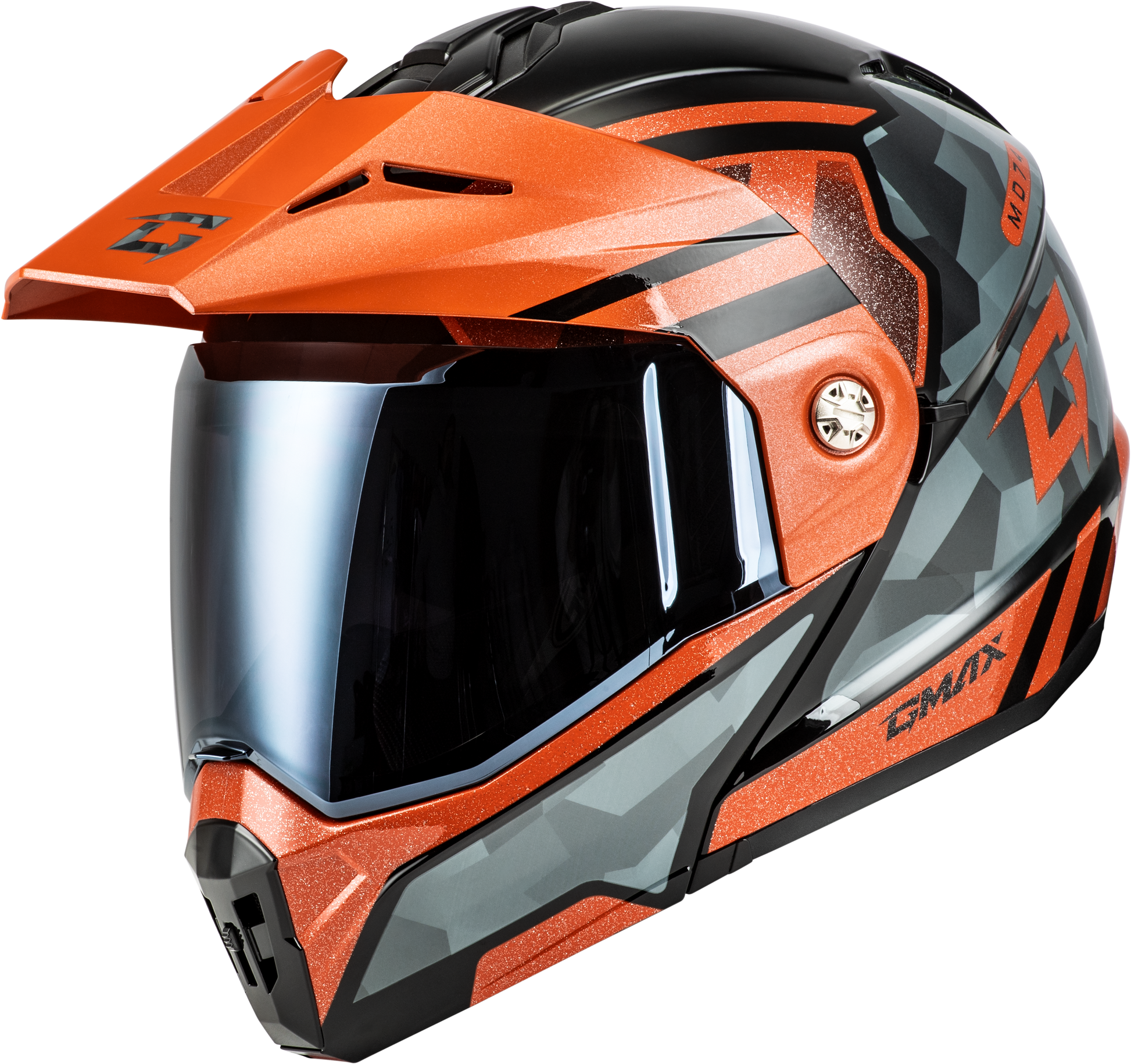 GMAX MD-74 Striker Modular Helmet with Smoke Shield in Black/Grey/Blue Metallic, X-Small