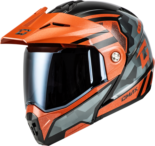 GMAX MD-74 Striker Modular Helmet with Smoke Shield - Black, Grey, and Blue Metallic