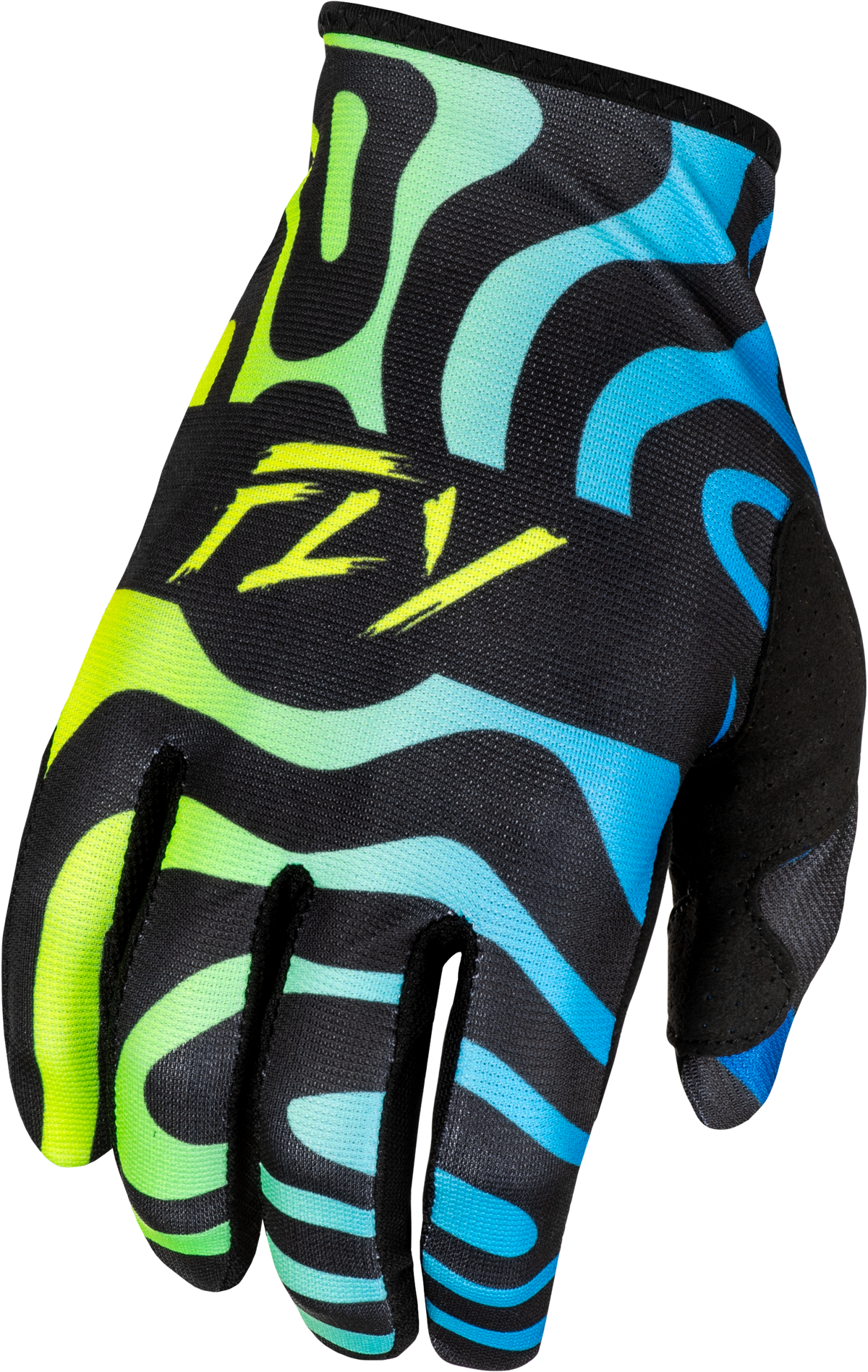 Fly Racing Lite Zen Offroad MX Gloves 2X-Large Black, Blue & Hi-Vis Yellow