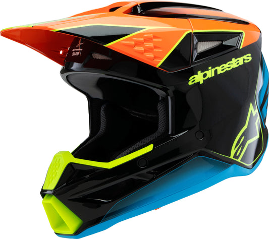 Alpinestars SM3 Youth Off-Road Helmet Black/Orange/Yellow Fluo - Size Youth Small