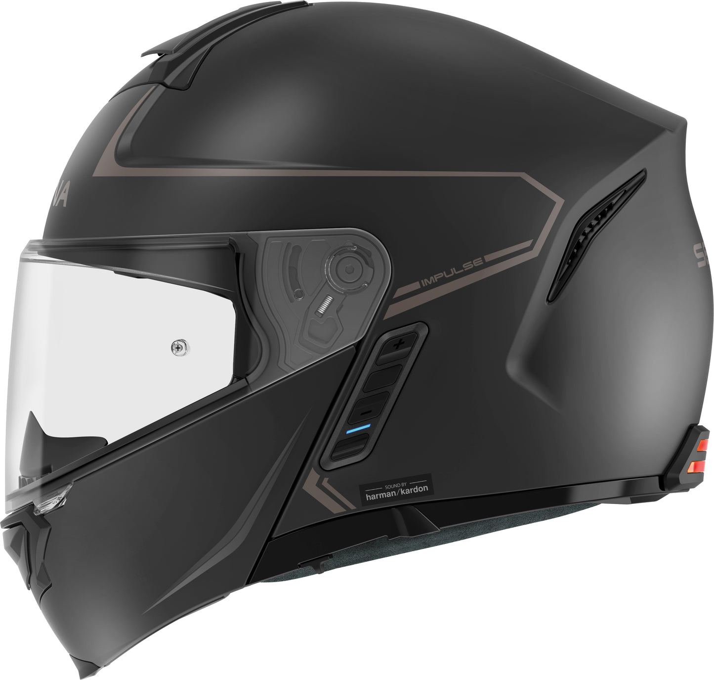 SENA Impulse Modular Helmet Matte Black Medium with Harman Kardon Speakers and Mesh Intercom