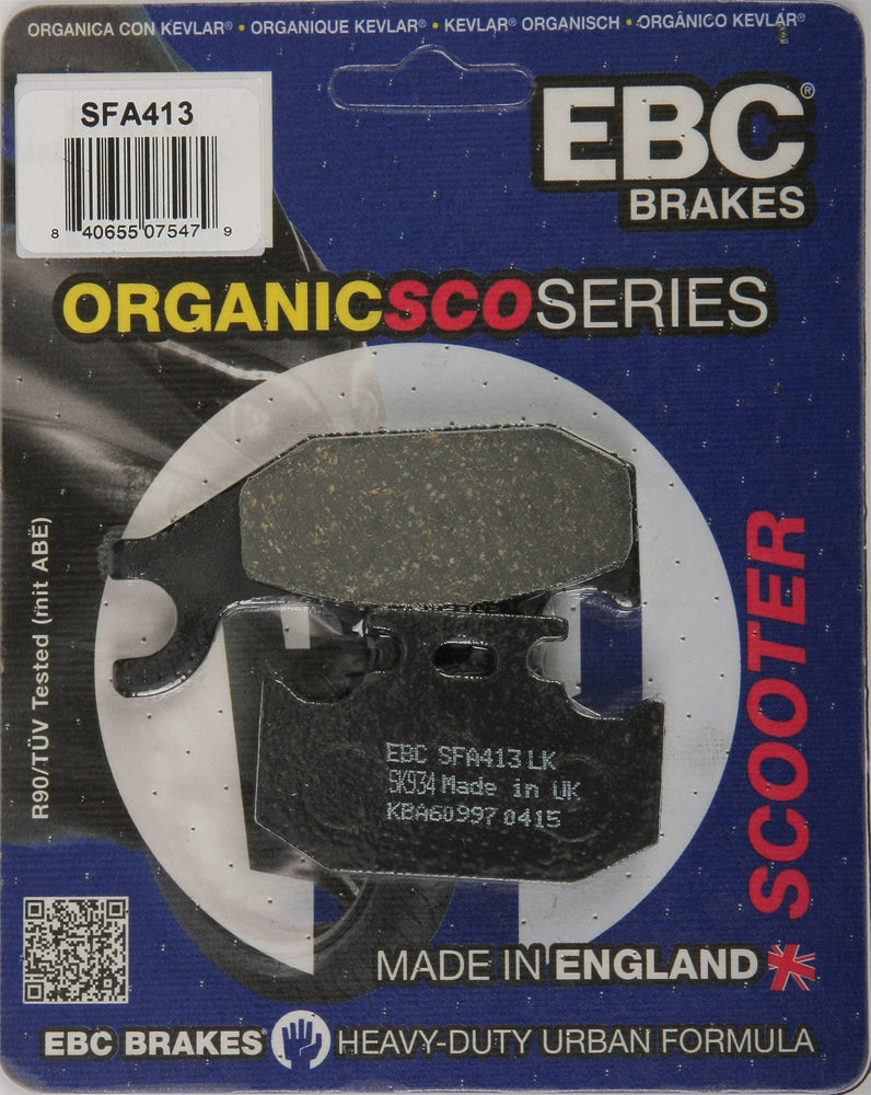 EBC Brakes SFA413 Organic Brake Pads for Suzuki AN200 Burgman (2014-2016)