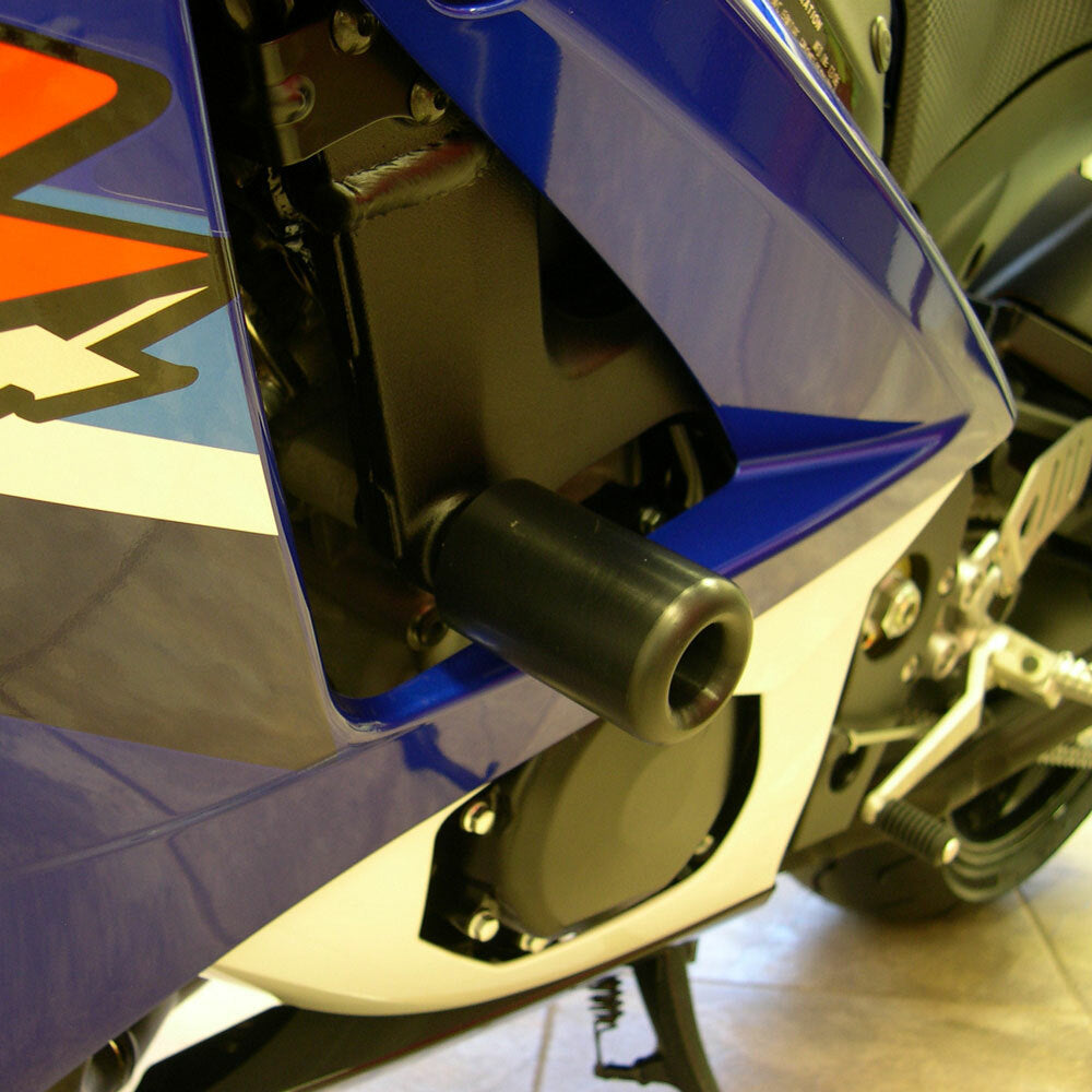 SHOGUN Frame Sliders Black for Suzuki GSX-R1000 (2007-2008) – High-Impact Body Protection with One-Year Free Replacement Promotion