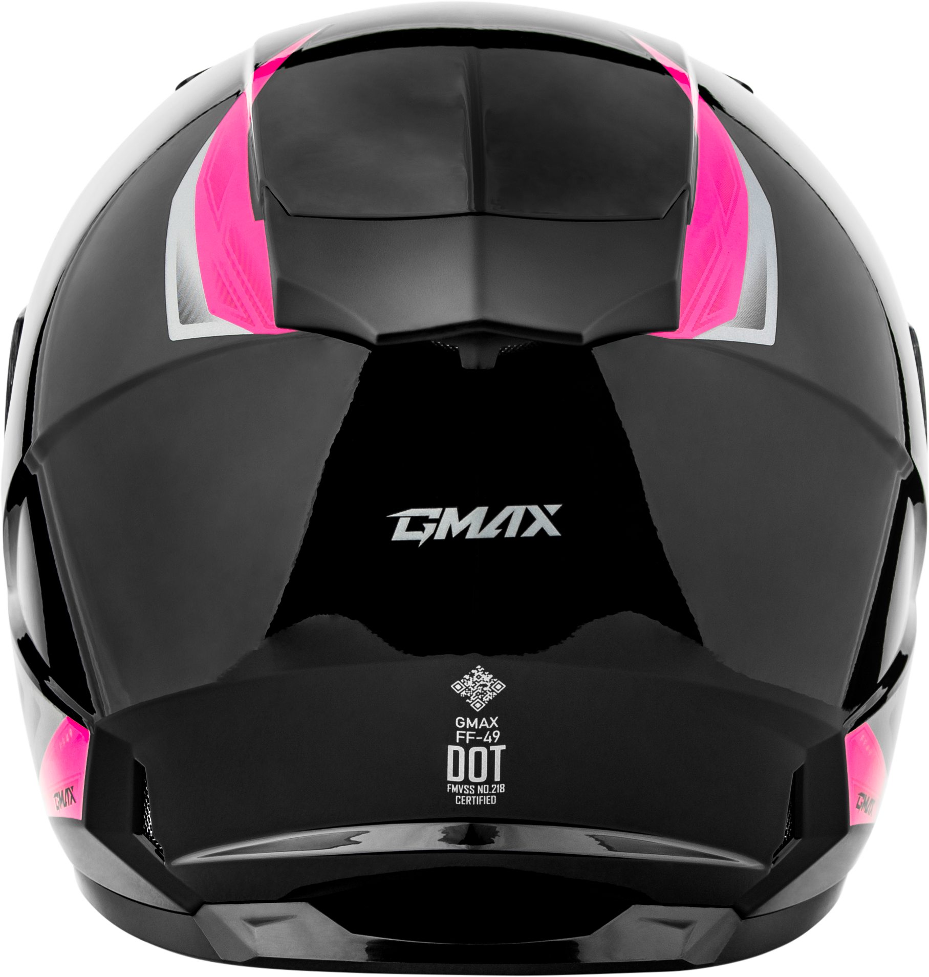 GMAX FF-49 Street Full-Face Helmet - X-Large Black and Pink with COOLMAX® Interior and UV400 Shield