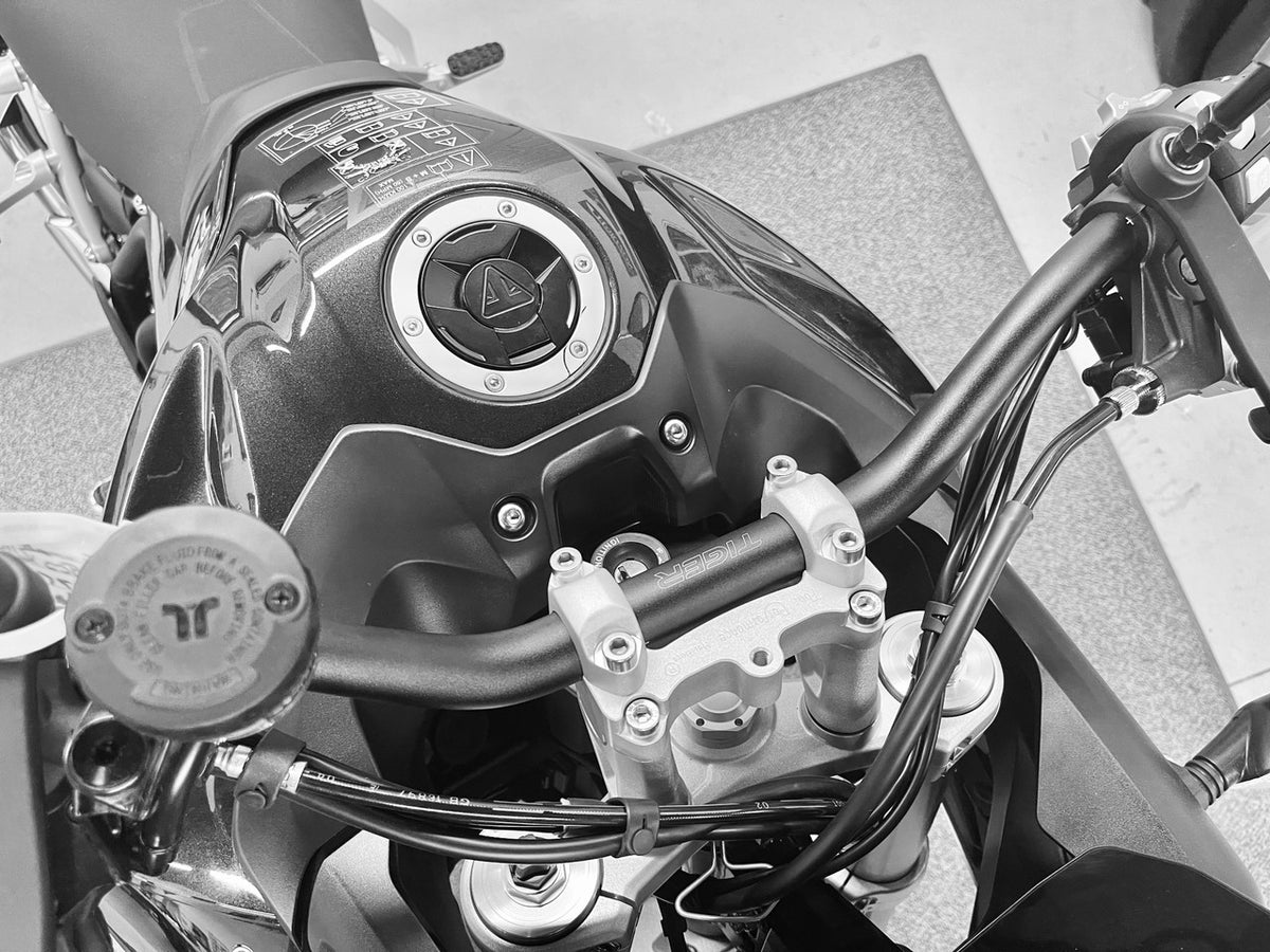 HeliBars Handlebar Risers with Ram Ball in Silver for Street Motorcycles - Model HR06188-RB