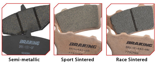 BRAKING Part Number 764SM1 Semi Metallic Brake Pad Set for Kawasaki ZX-6R, Vulcan 1600, ZRX1200