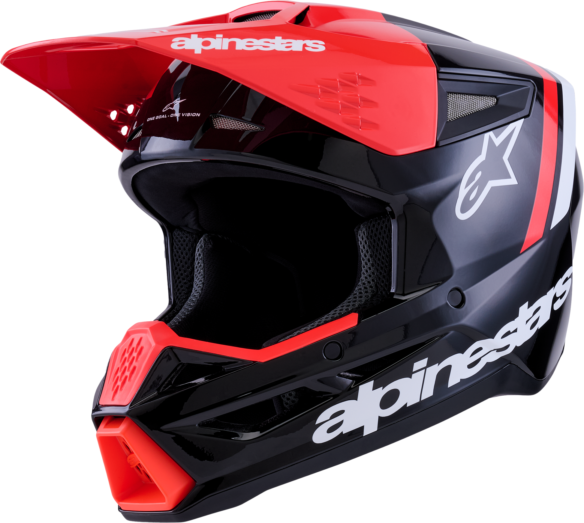 Alpinestars SM3 Radium Off-Road Helmet - Gloss Black/Red Fluo/White, X-Large