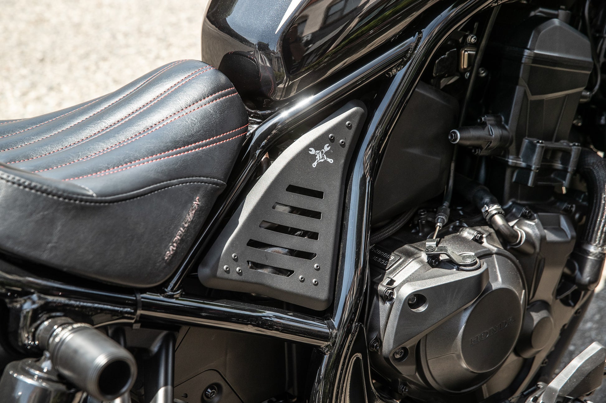 Burly Brand B10-3003TB Slash Cut Side Cover Set for Honda CMX1100 Rebel (Black)