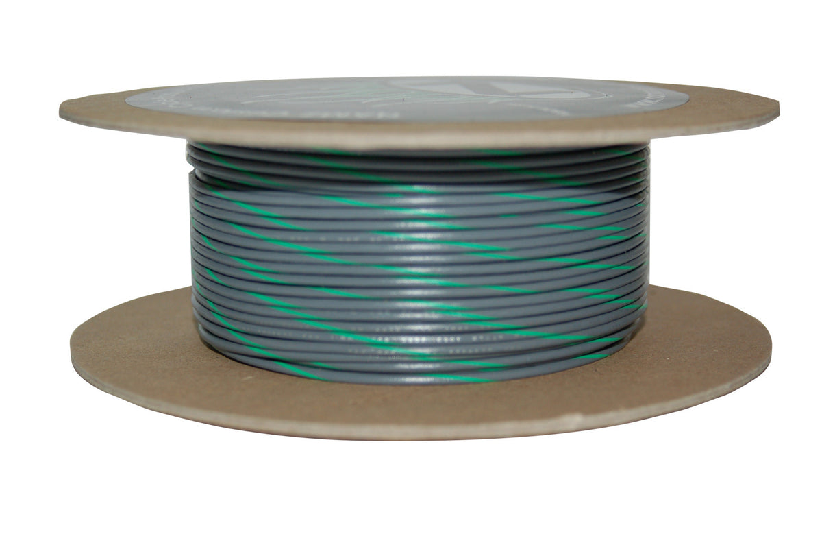 NAMZ CUSTOM CYCLE 100' Spool 20 Gauge Gray/Green Stripe OEM Harley Davidson Wiring Wire