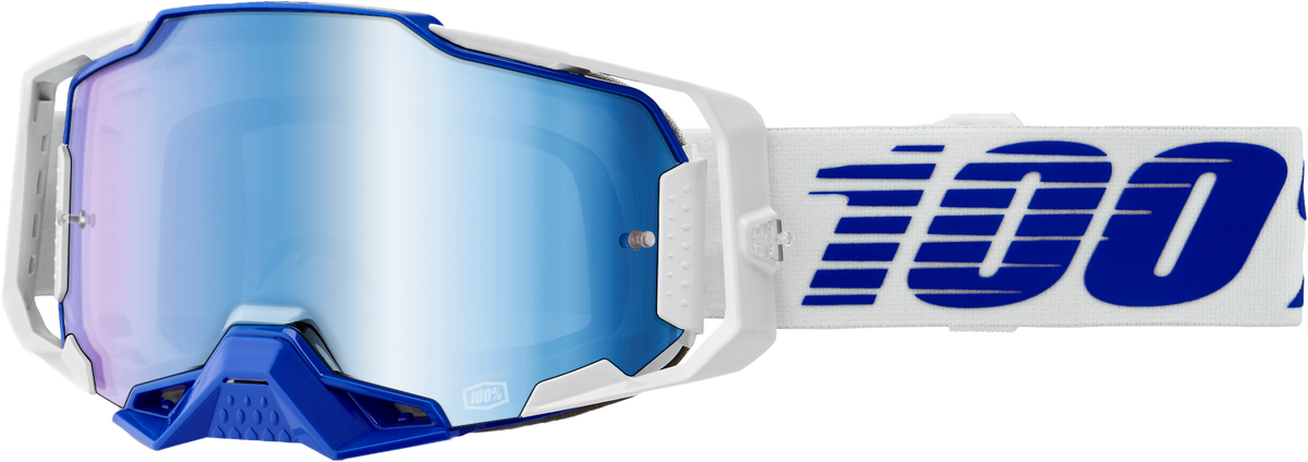 100-Percent Armega Goggle Blue with Mirror Blue Lens for Offroad Riding