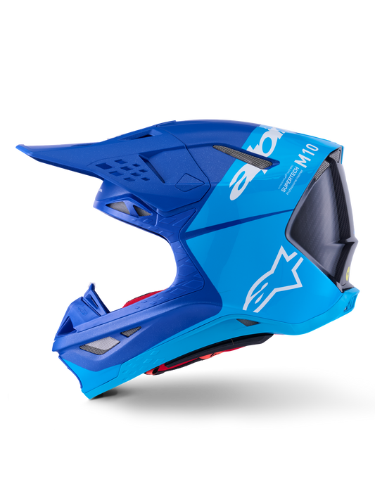 Alpinestars Supertech S M10 Flood Off-Road Helmet in Metallic Blue, Medium Blue, and Black – 2X-Large