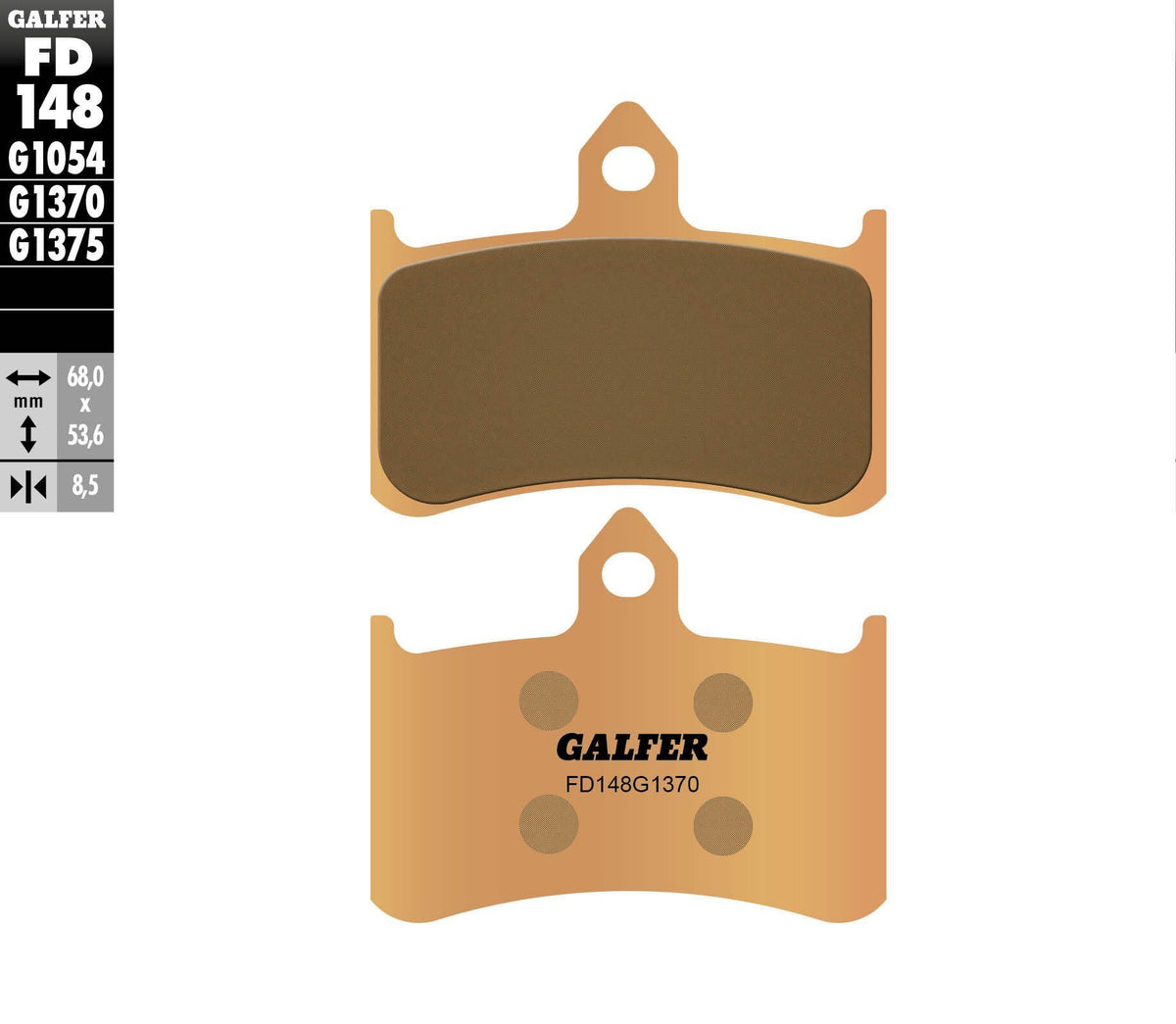 Galfer USA Brake Pads Sintered FD148G1370 for Honda CB900F 919 and CBR900RR