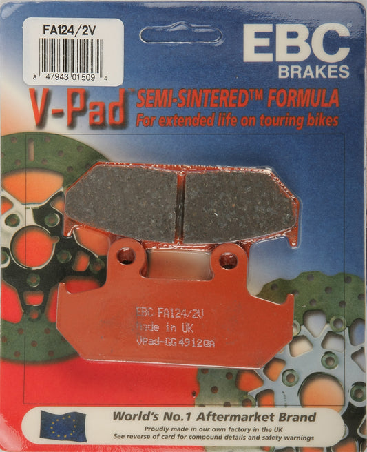 EBC Brakes V Series Brake Pads for Honda Cruiser and Big Twin Motorcycles (Part FA124/2V)