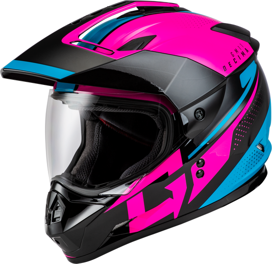 GMAX GM-11 Decima Women's Dual-Sport Helmet with Sun-Blocking Peak and Intercom Compatibility