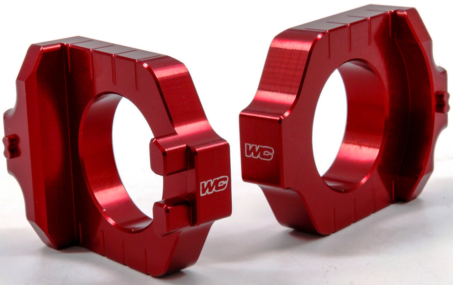 WORKS Elite Axle Block Kit for Kawasaki KX250F - Red Part Number 17-240