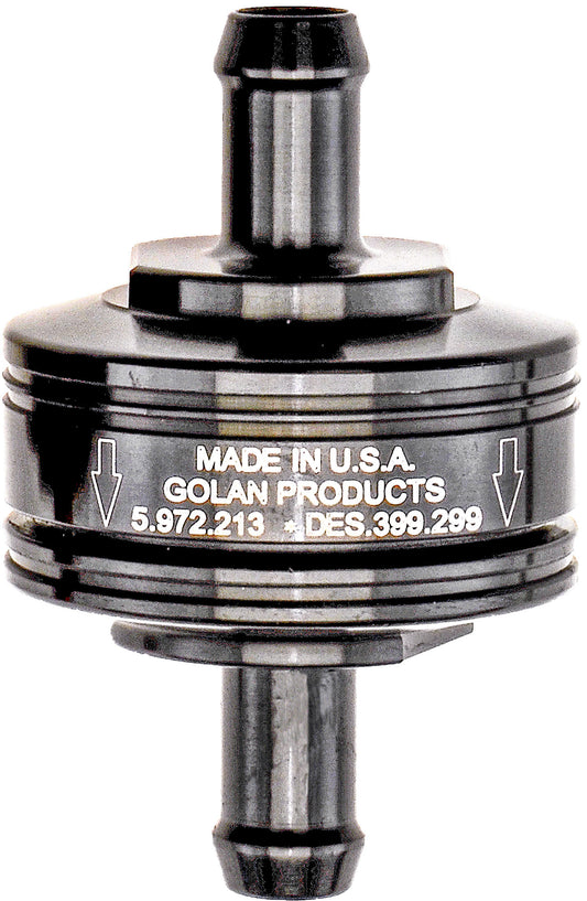 Golan Super Mini Fuel Filter Black with 5/16 inch Barb Fitting – High Performance Intake/Carburetor Fuel System Filter