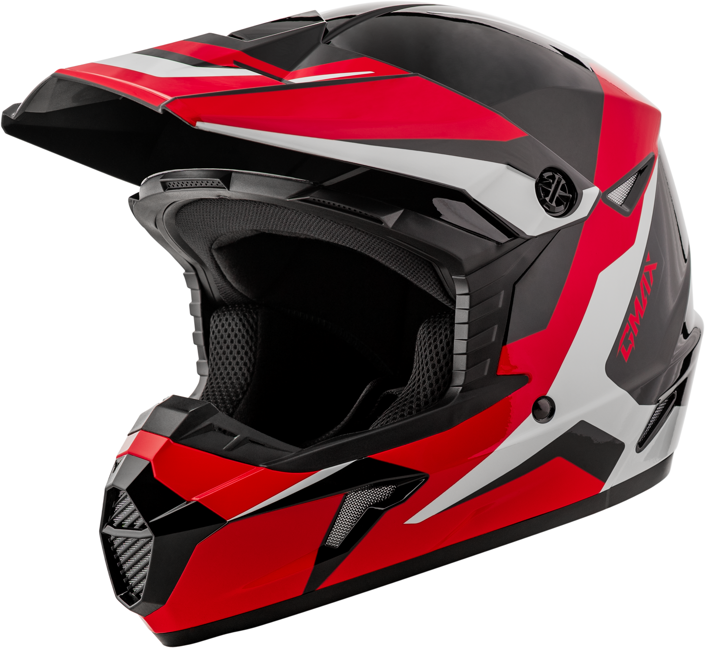 GMAX MX-46 Off-Road Helmet in Black and Red, Large - DOT Approved, Lightweight & Ventilated