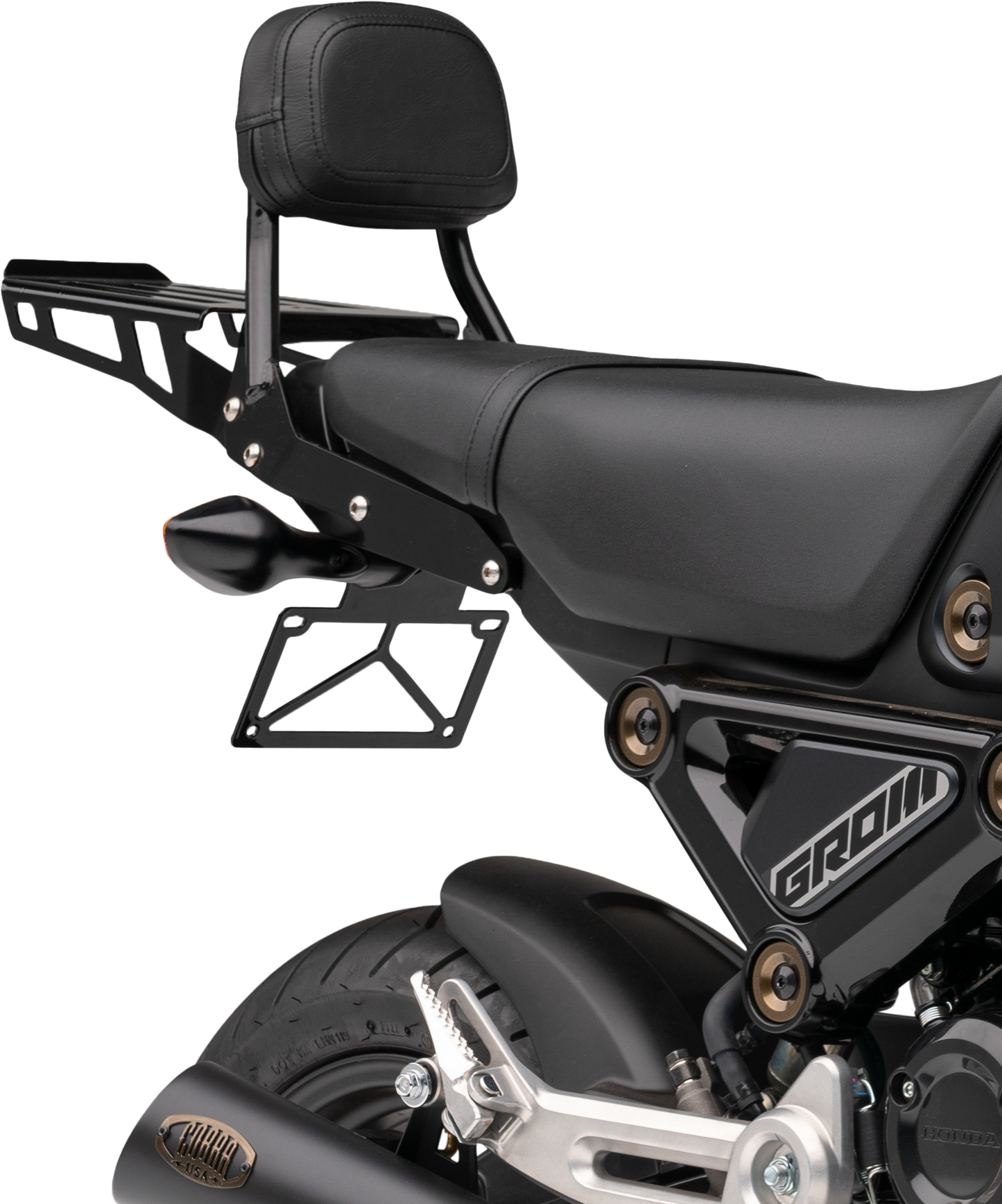 Cobra 02-3607B Black Sissy Bar with Luggage Rack for Street Motorcycles