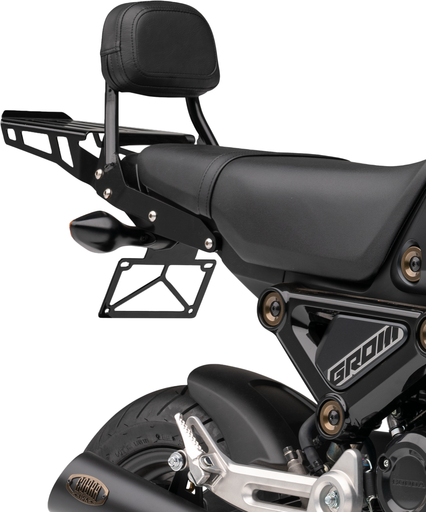 Cobra 02-3607B Black Sissy Bar with Luggage Rack for Street Motorcycles