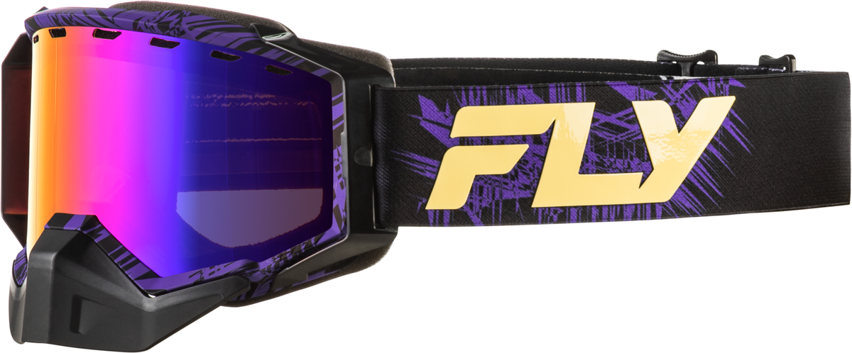 Fly Racing Zone Snow Goggle Purple/Tan with Purple Mirror and Amber Lens