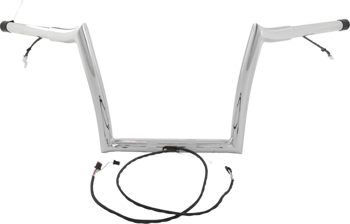 BAGGERNATION 12 Inch OEM Monkey Bar Pre-Wired Chrome Handlebar for Harley Davidson Road Glide Models